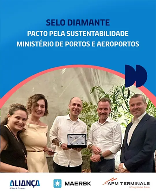 COP30: Grupo Maersk recebe o Selo Diamante do Pacto pela Sustentabilidade do MPOR.